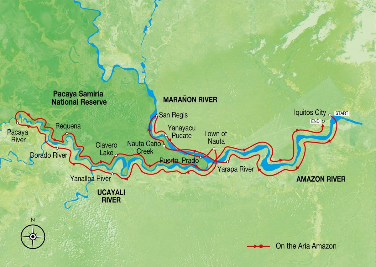 نقشه از رودخانه آمازون پرو