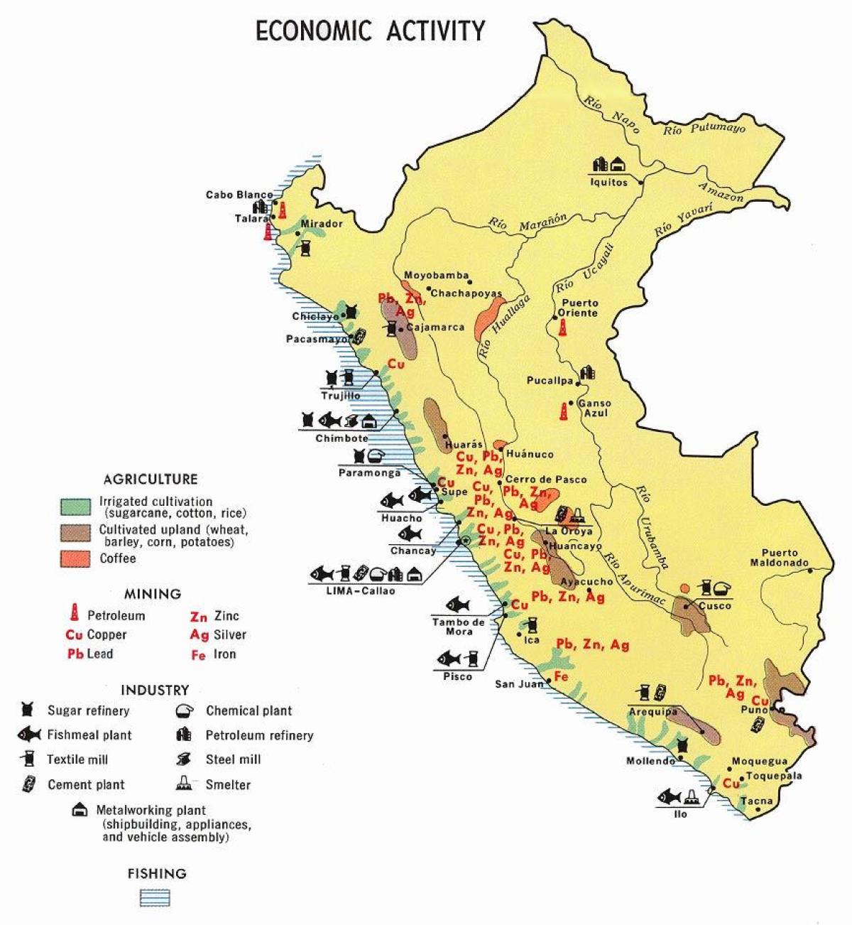 نقشه از پرو کشاورزی