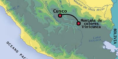 Vinicunca پرو نقشه